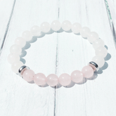 Bracelet en Pierre de Lune et Quartz Rose | Lithothérapie Stéphanie